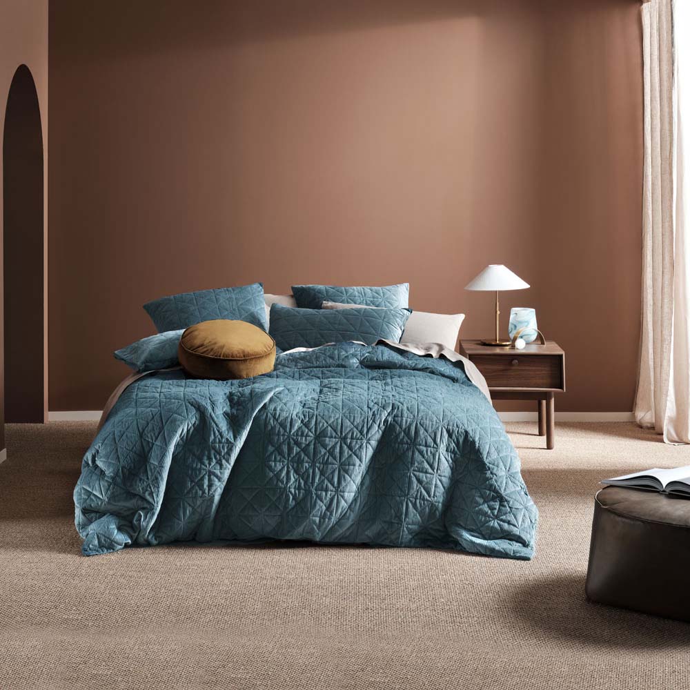 Heath Teal Quilt Cover Set | Double Bed