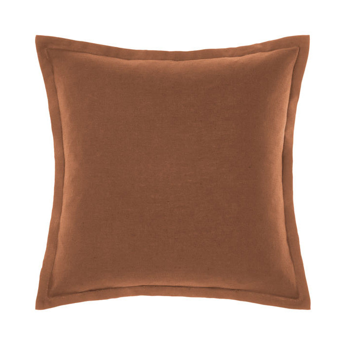Nimes Cinnamon Linen Square Filled Cushion
