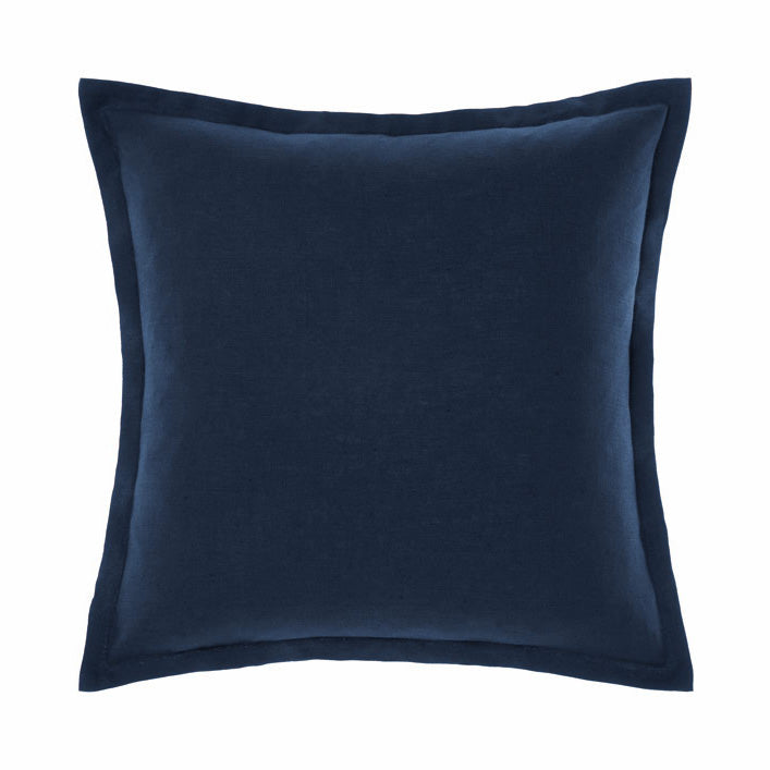 Nimes Navy Linen Square Filled Cushion