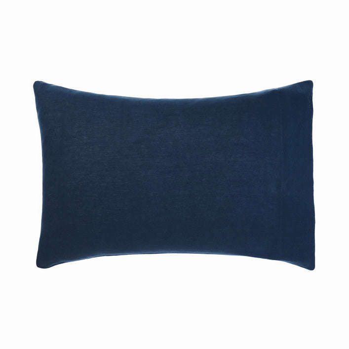 Nimes Navy Linen Standard Pillowcase