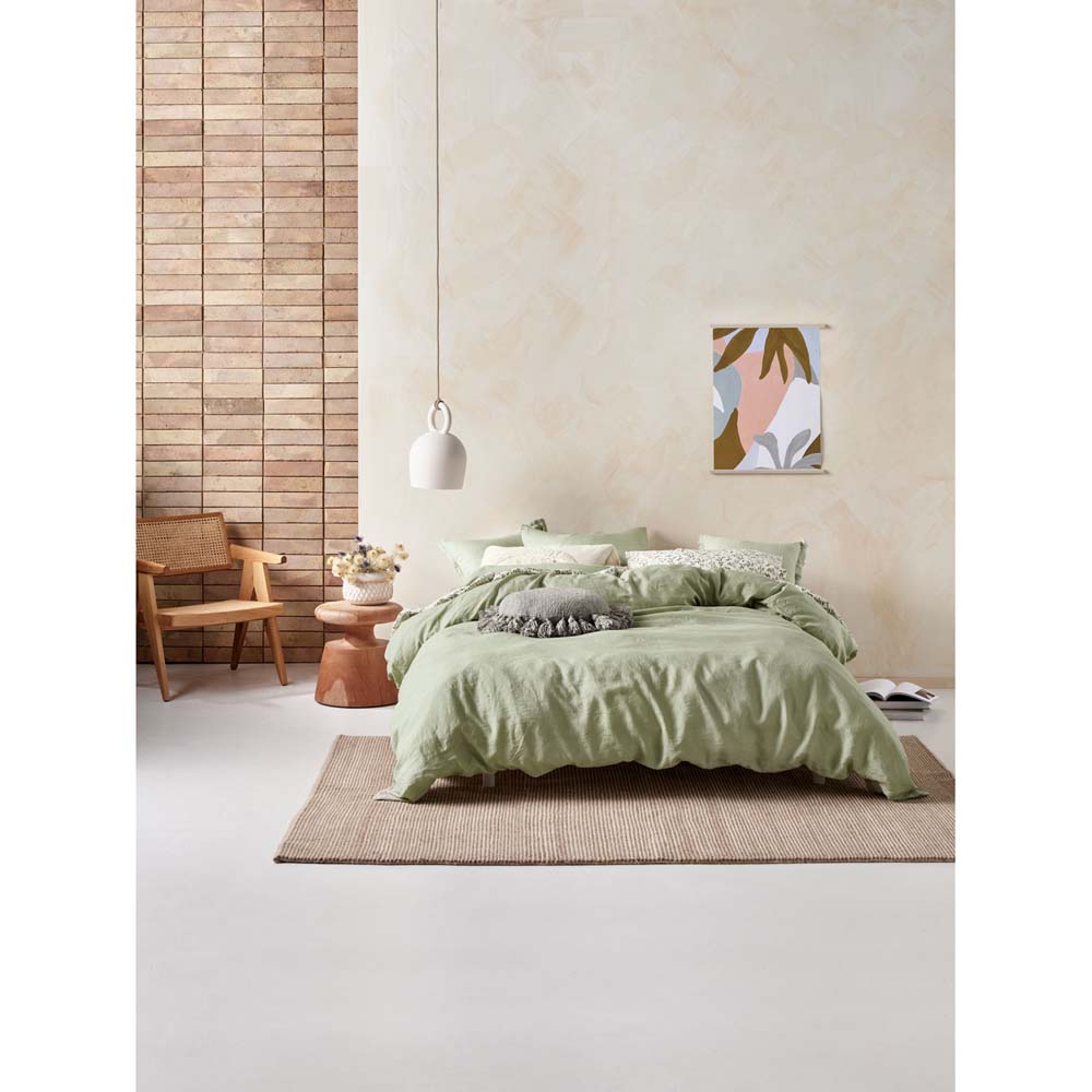Nimes Wasabi Quilt Cover Set | King Bed