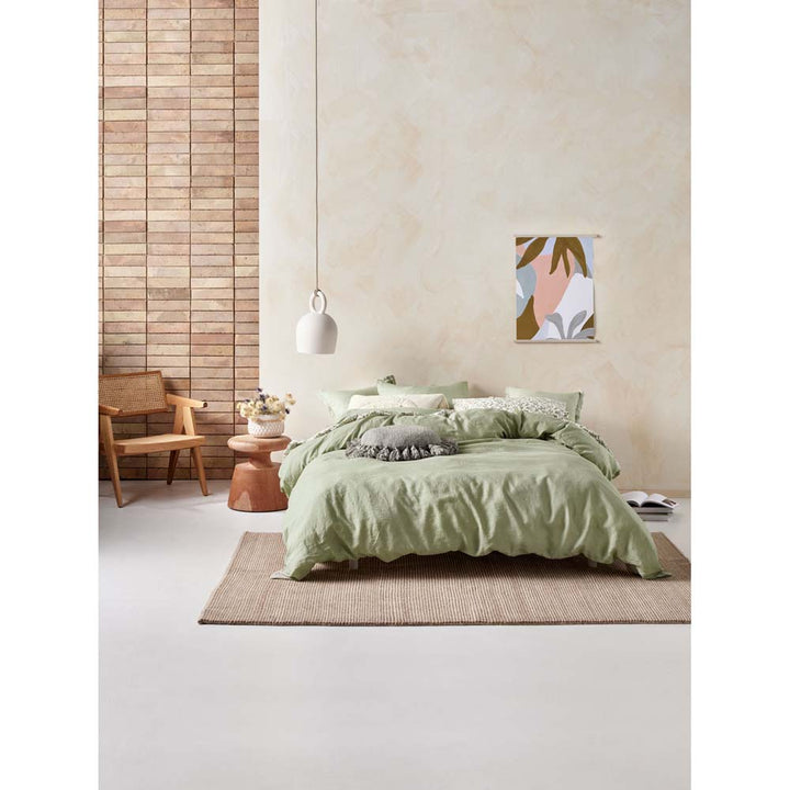 Nimes Wasabi Quilt Cover Set | King Bed