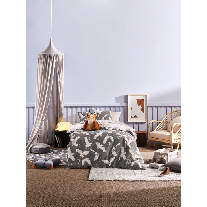 Take To The Skies Charcoal Quilt Cover Set | Double Bed
