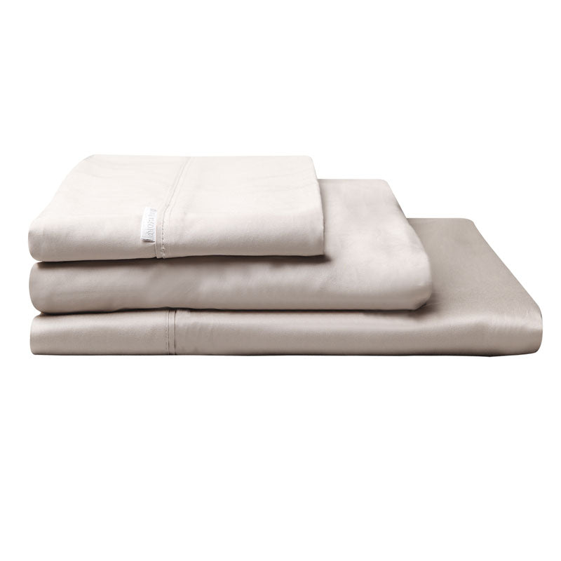 100% Egyptian Cotton Sateen Sheet Set 400TC Linen | Long Single 50cm Bed