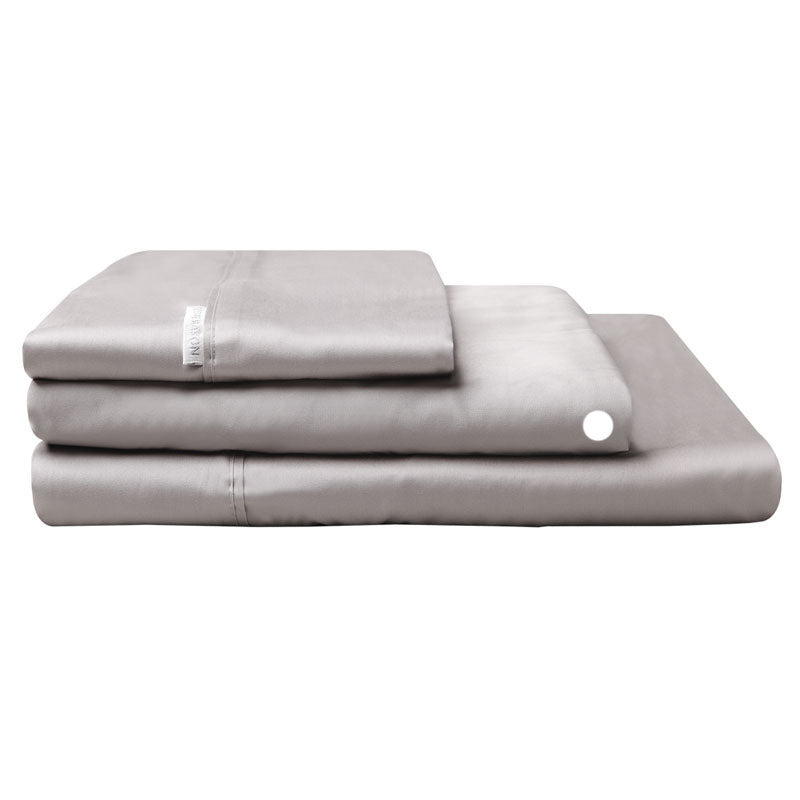 100% Egyptian Cotton Sateen Fitted Sheet 400TC Pewter | King 60cm Bed