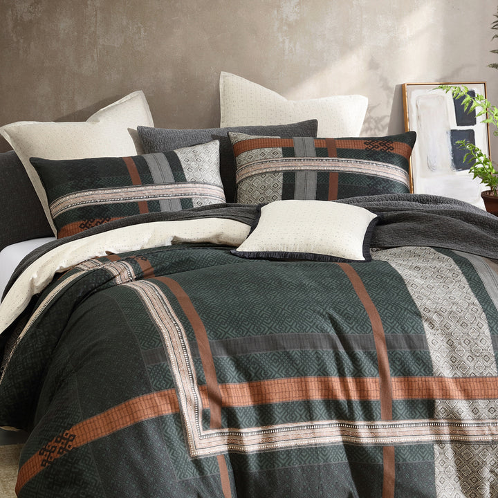 Logan and Mason Absko Pine Quilt Cover Set Closeup | My Linen