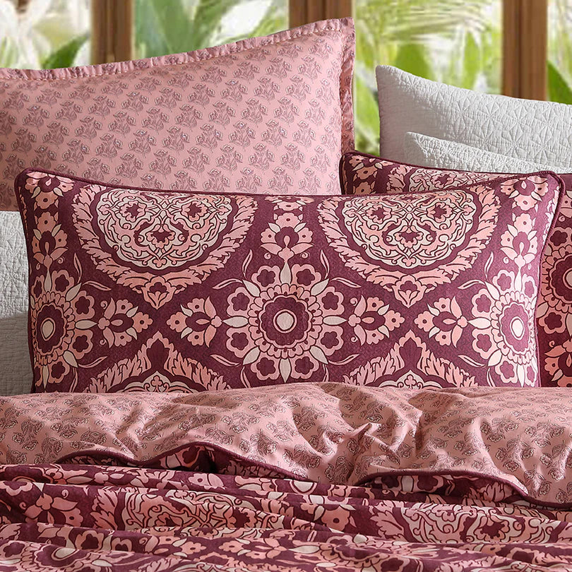 Logan and Mason Arwen Fig Quilt Cover Set Standard | My Linen