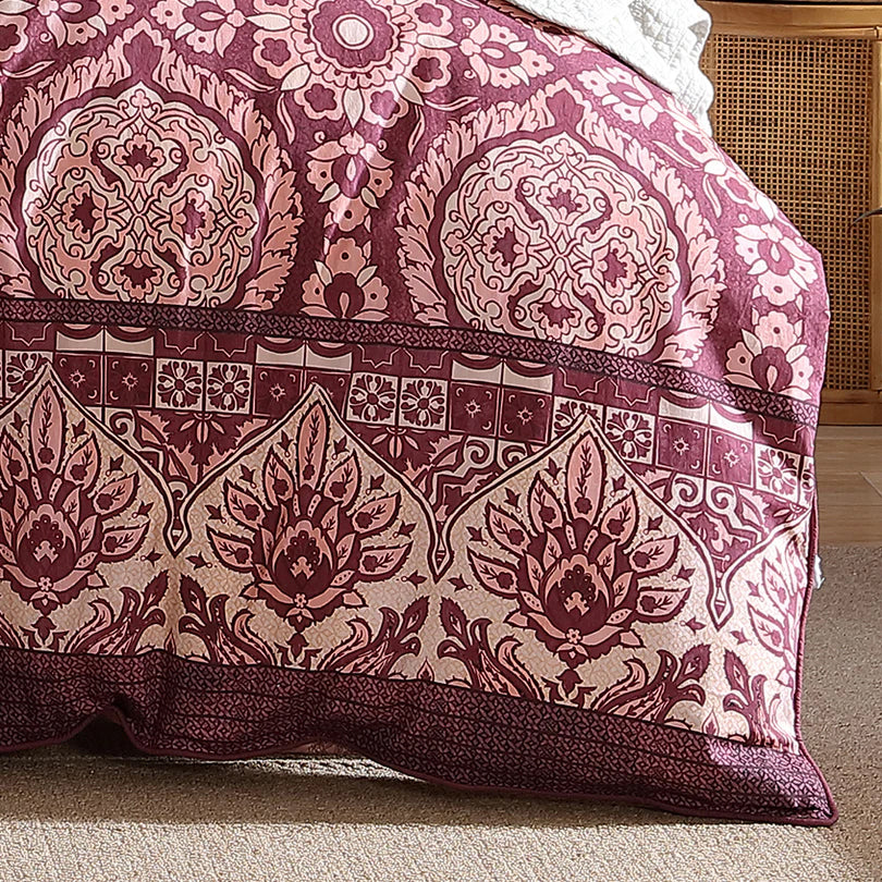 Logan and Mason Arwen Fig Quilt Cover Set Detail | My Linen