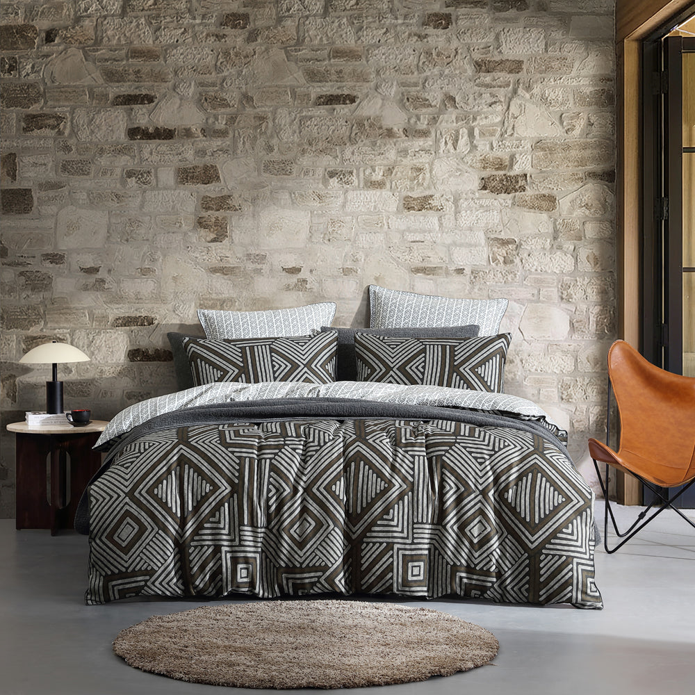 Logan and Mason Ashen Charcoal Quilt Cover Set | My Linen