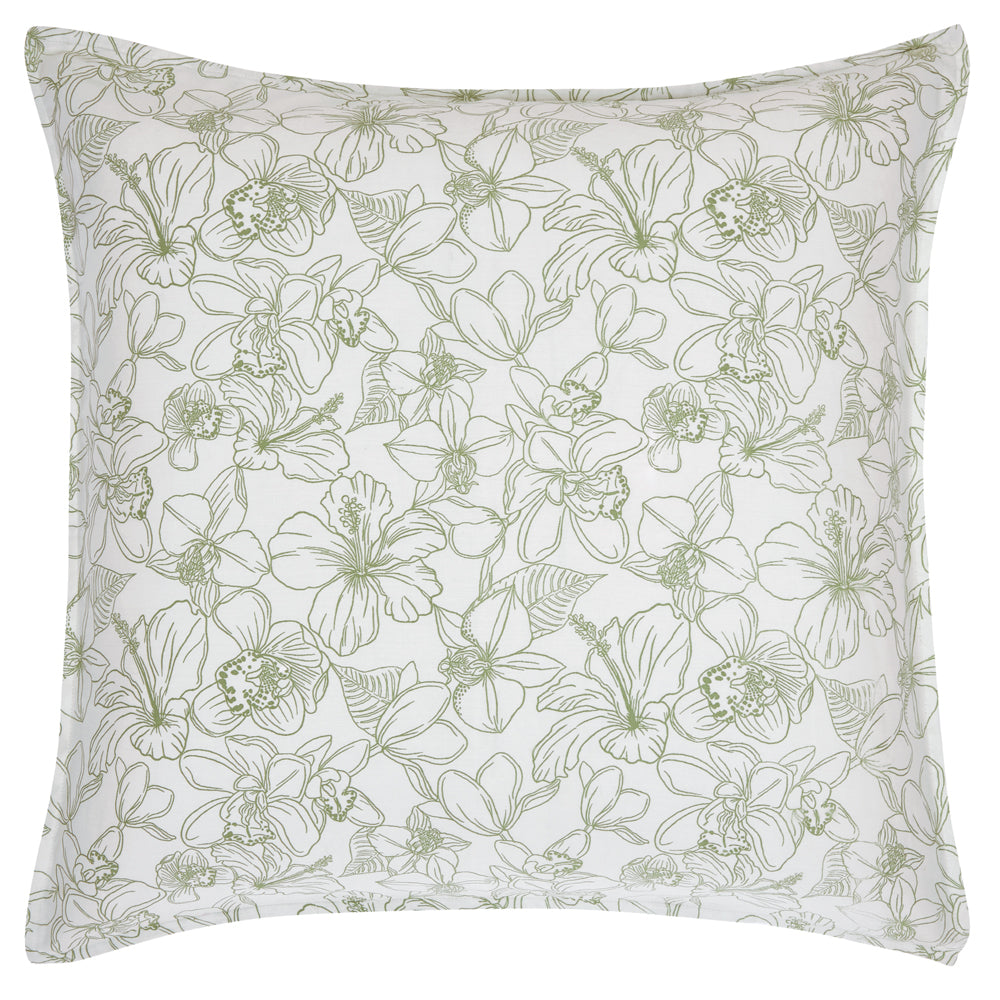 Aviary Green European Pillowcase