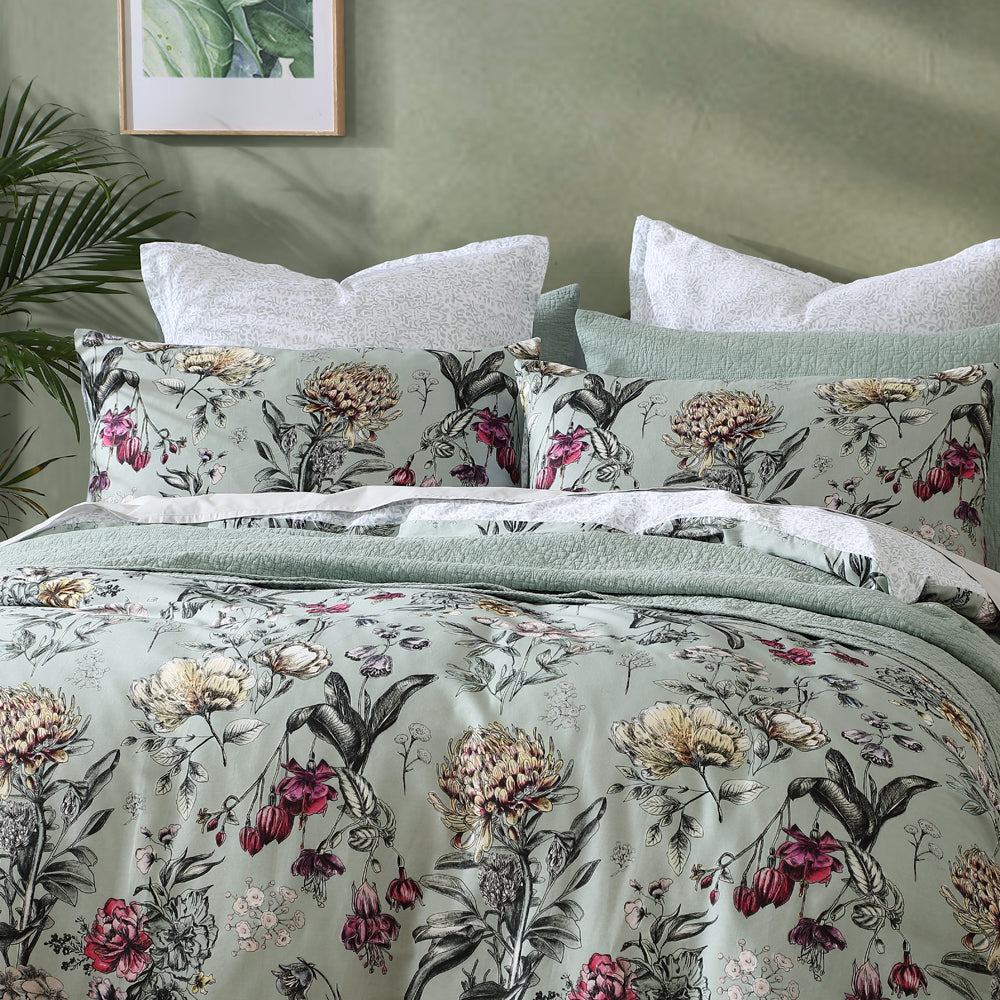 Botanical Coast Sage Quilt Cover Set | Super King