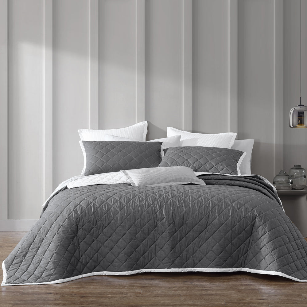 Essex Charcoal Bedspread | Queen Bed