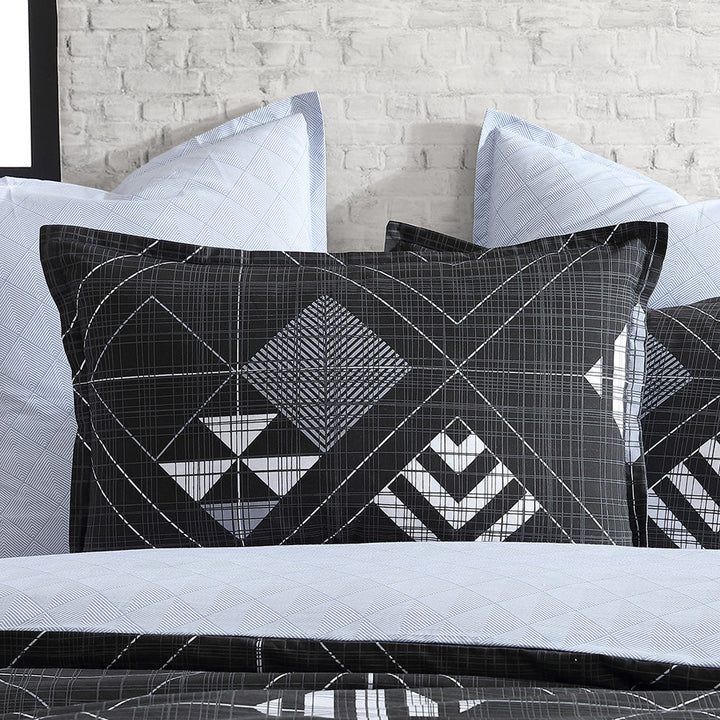 Gibson Black Quilt Cover Set | Single Bed