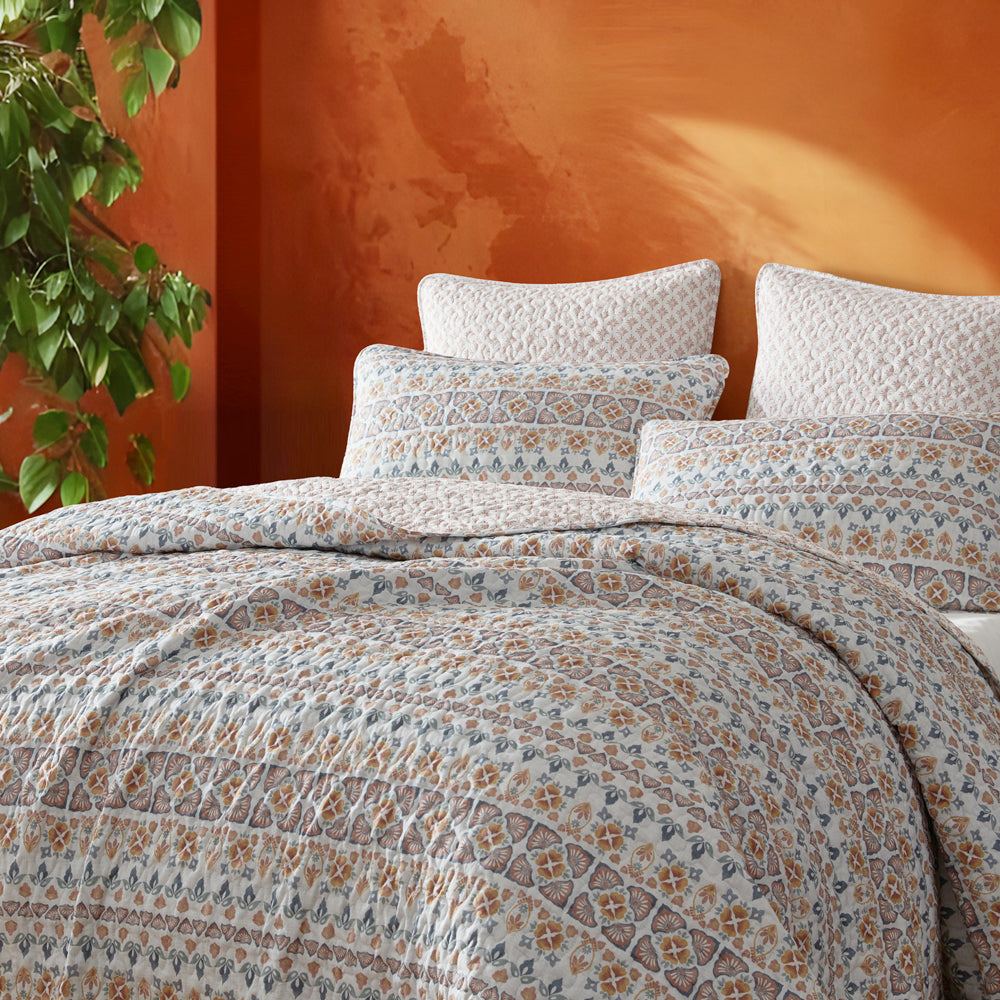 Logan and Mason Gypsy Multi Coverlet Set Closeup | My Linen