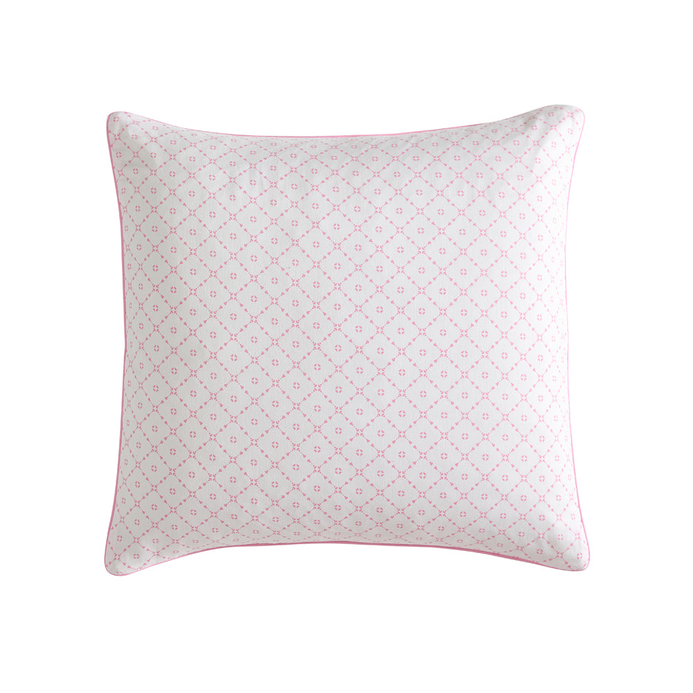 Logan and Mason Hibiscus Hue Pink Square Filled Cushion | My Linen