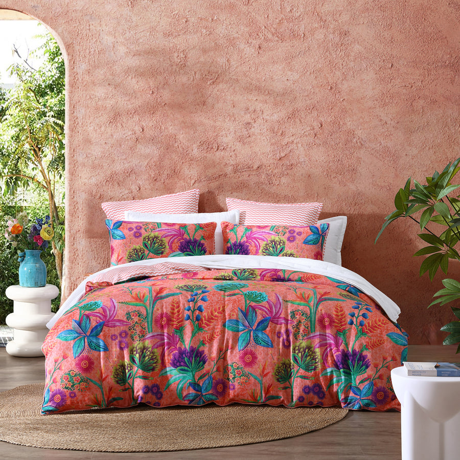 Logan and Mason Hot House Apricot Quilt Cover Set | My Linen
