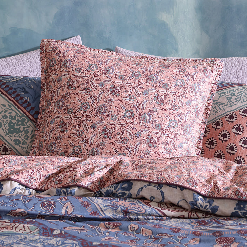 Logan and Mason Jessa Blush European Pillowcase Lifestyle | My Linen