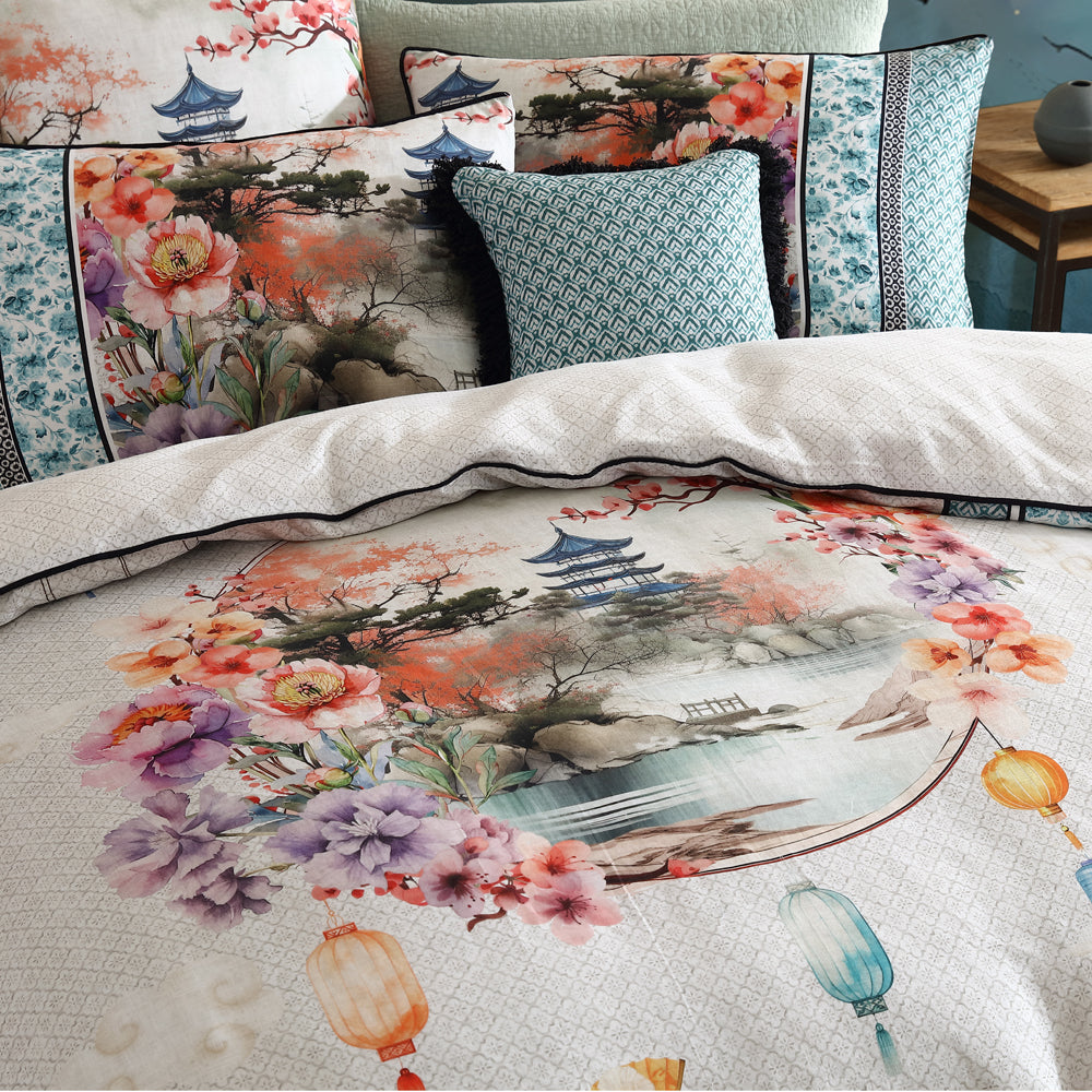 Logan and Mason Kaida Quilt Cover Set Closeup | My Linen