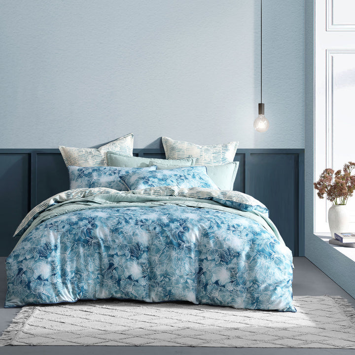 Kiama Blue Quilt Cover Set | King Bed
