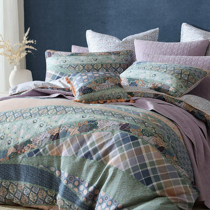 Logan and Mason Ophelia Quilt Cover Set Closeup | My Linen