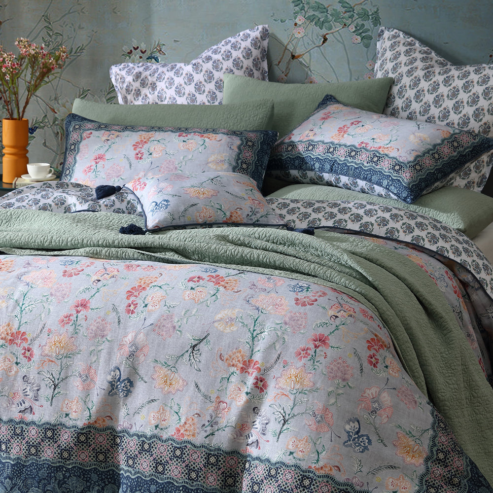 Logan and Mason Pippen Quilt Cover Set Closeup | My Linen