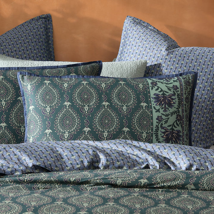 Logan and Mason Priya Pine Quilt Cover Set Detail | My Linen