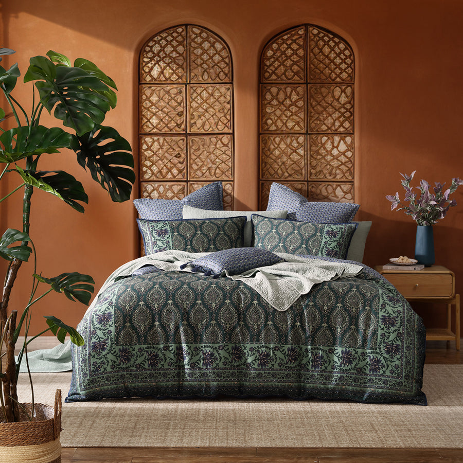 Logan and Mason Priya Pine Quilt Cover Set | My Linen