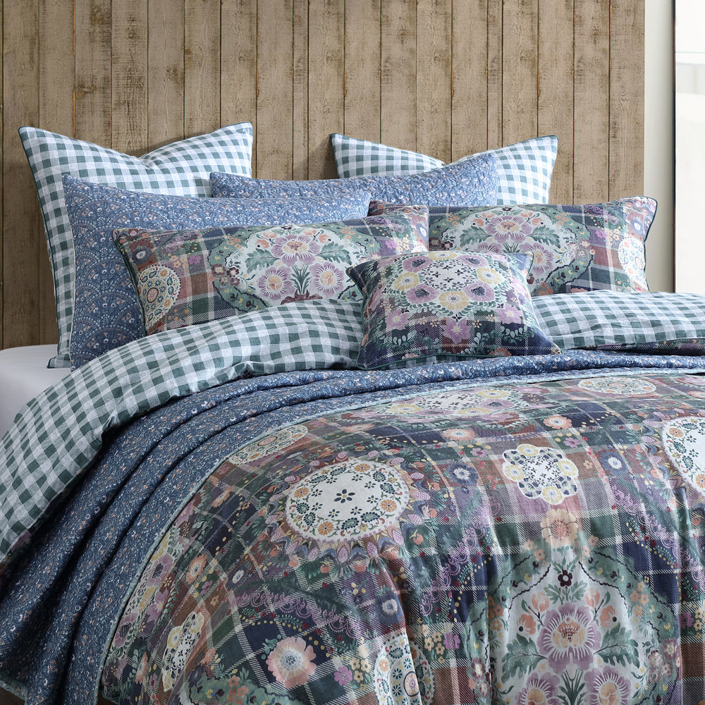 Logan and Mason Sabina Quilt Cover Set Closeup | My Linen