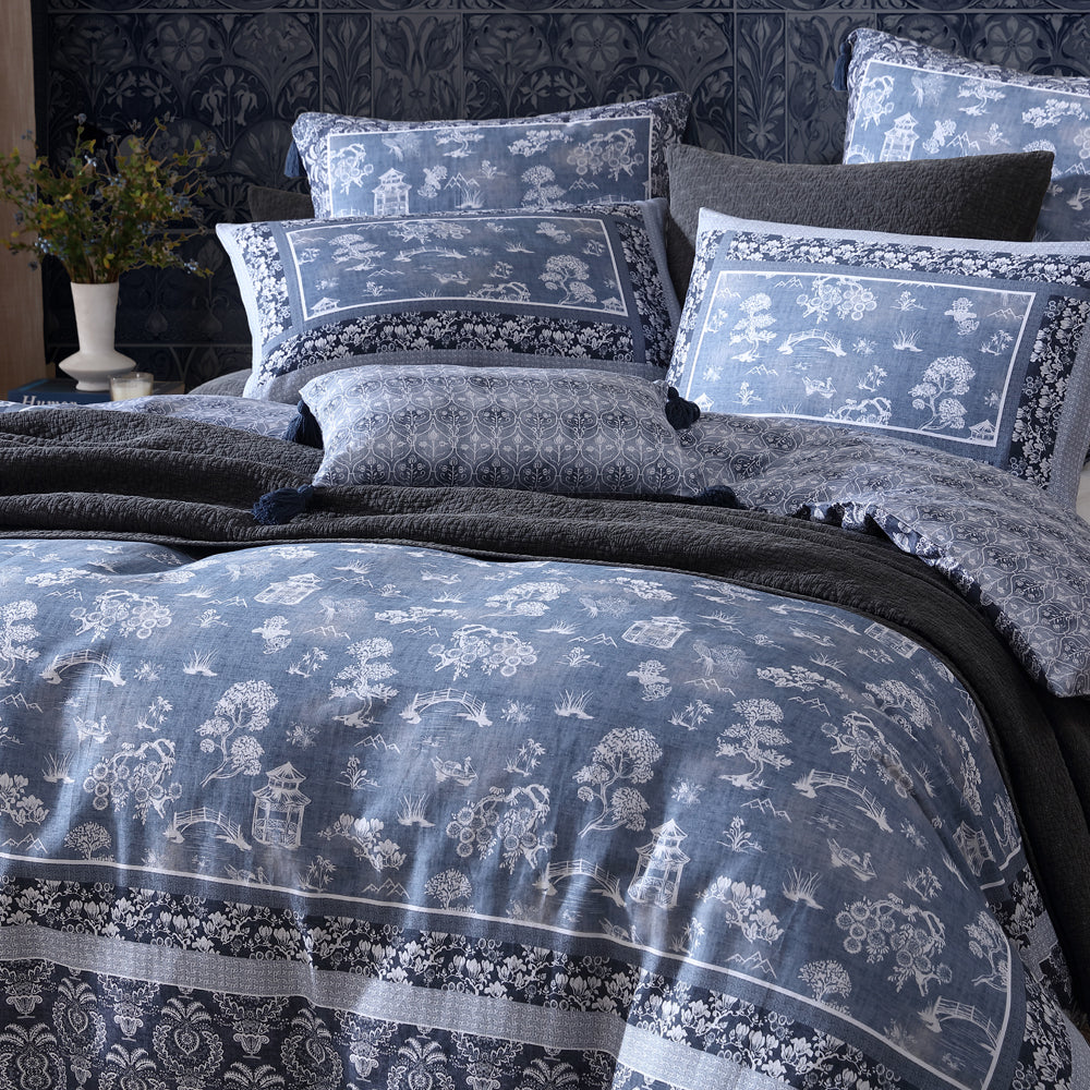 Logan and Mason Sakura Quilt Cover Set Closeup | My Linen