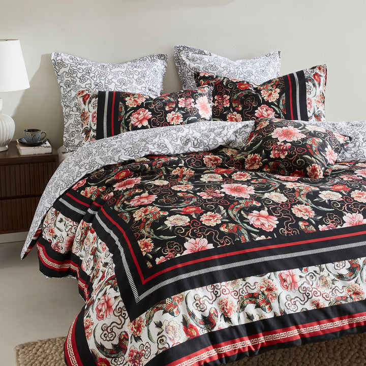 Shanghai Nights Black Square Filled Cushion