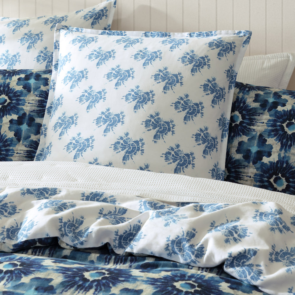Woolamai Blue Quilt Cover Set | Queen Bed