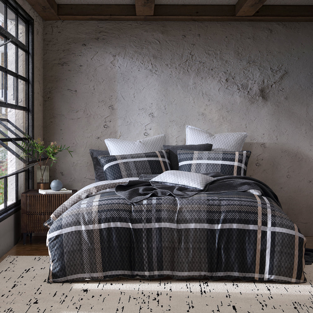 Logan and Mason Yarmouth Grey Quilt Cover Set | My Linen