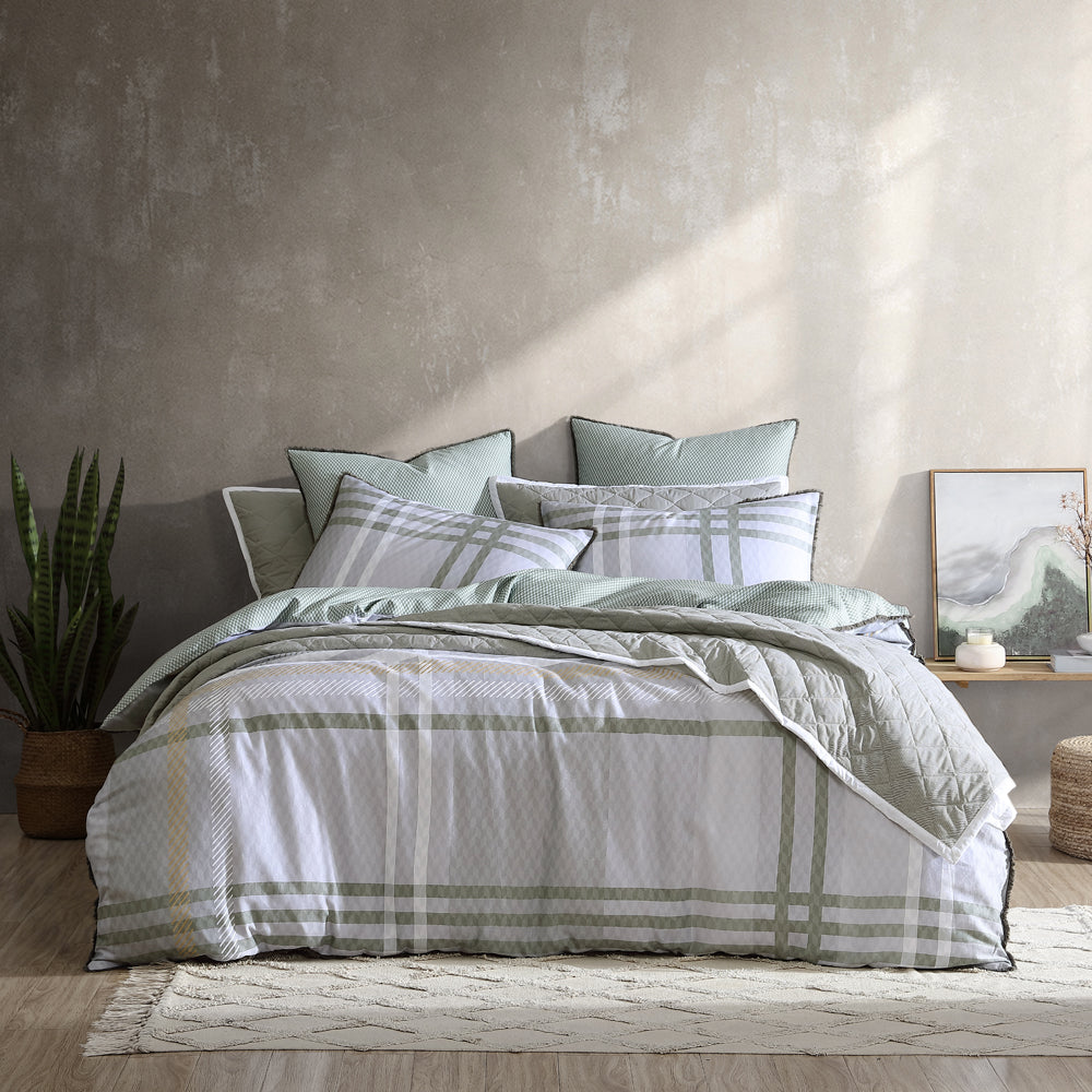 Yarmouth Sage Quilt Cover Set | Queen Bed