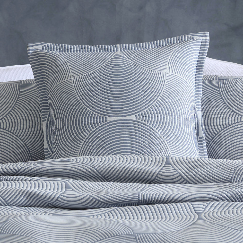 Platinum Logan and Mason Arlo Slate Quilt Cover Set European | My Linen