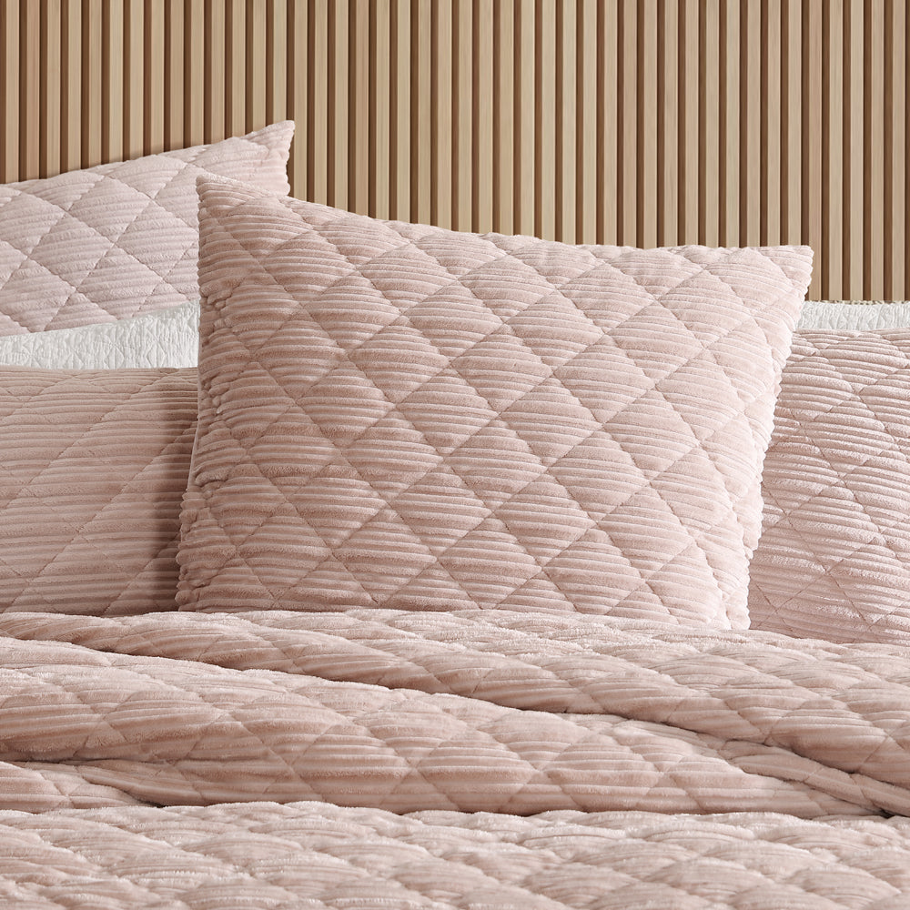 Platinum Logan and Mason Corbin Blush European Pillowcase Lifestyle | My Linen
