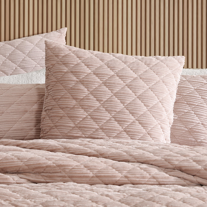 Platinum Logan and Mason Corbin Blush European Pillowcase Lifestyle | My Linen