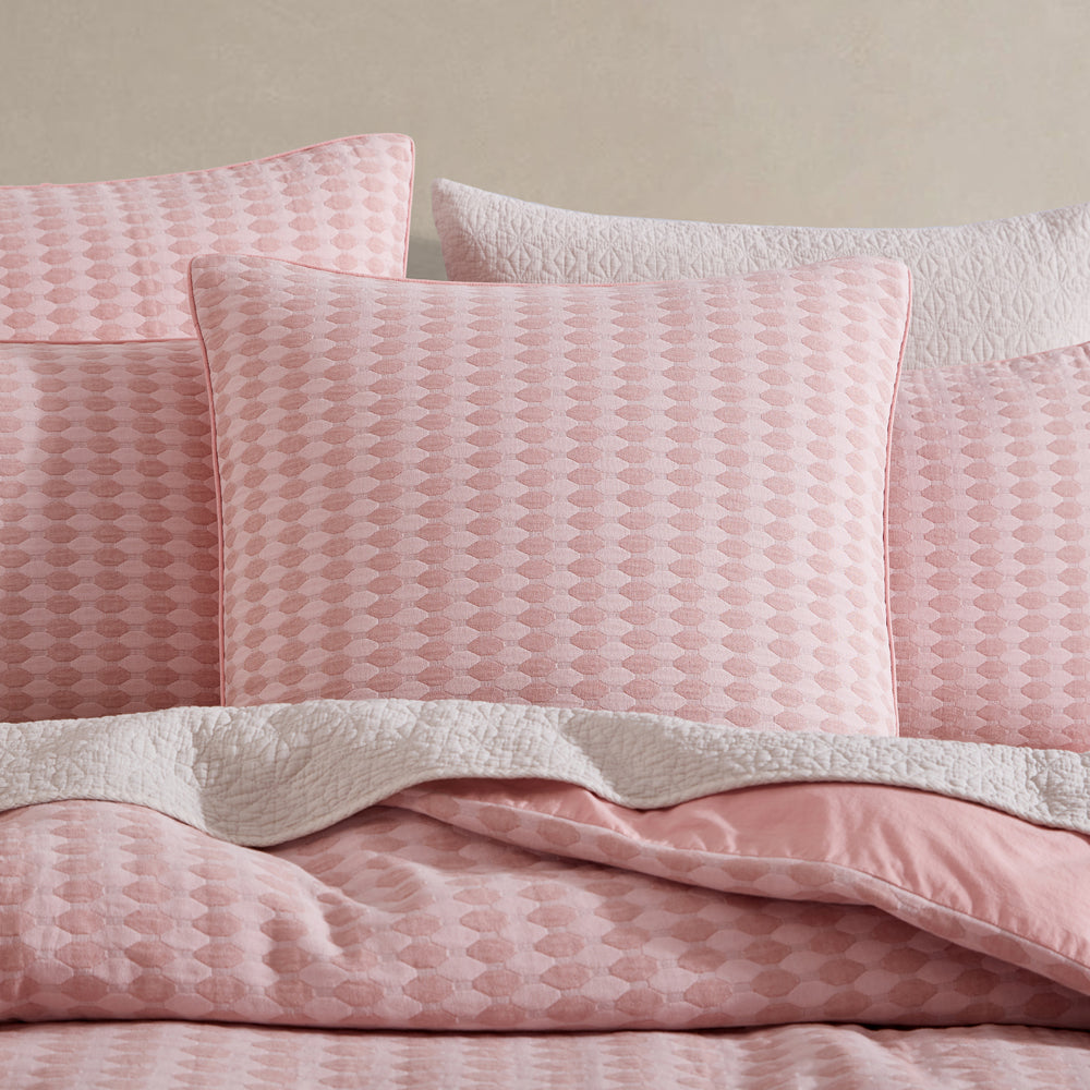 Frankie Blush Quilt Cover Set | King Bed
