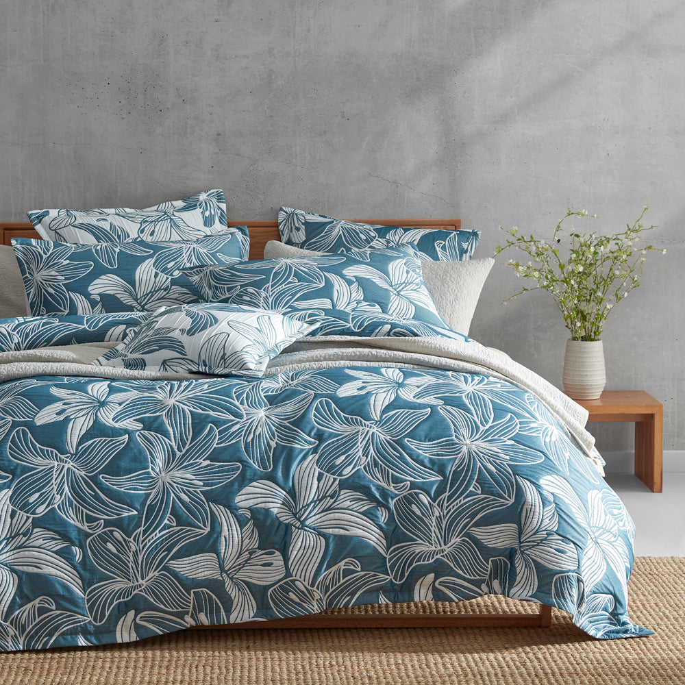 Platinum Logan and Mason Grace Aegean Quilt Cover Set | My Linen