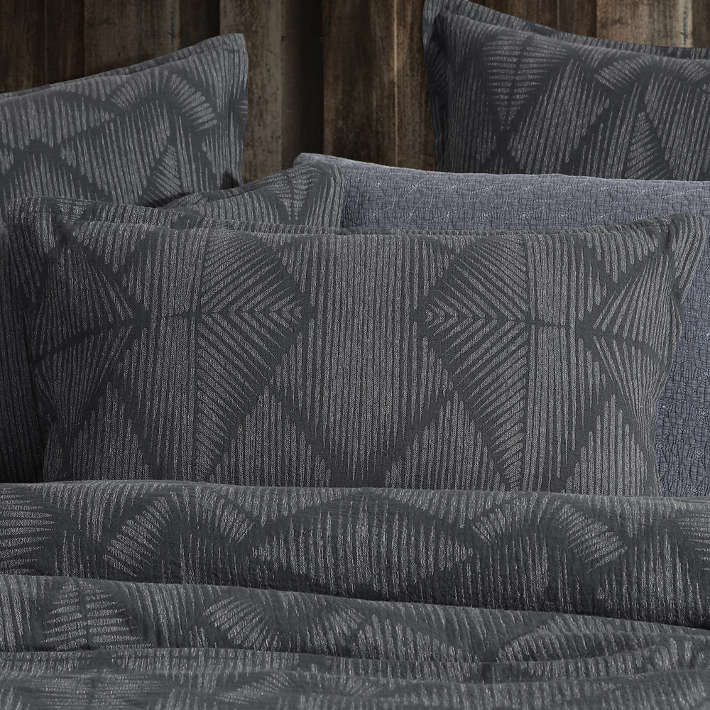 Platinum Logan and Mason Kenya Charcoal Quilt Cover Set Detail | My Linen