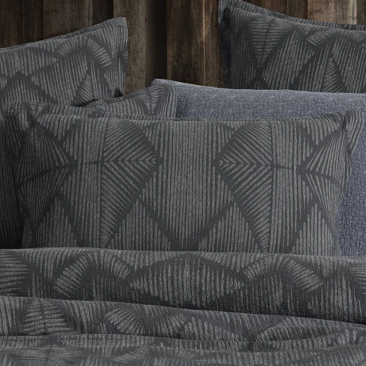 Platinum Logan and Mason Kenya Charcoal Quilt Cover Set Detail | My Linen