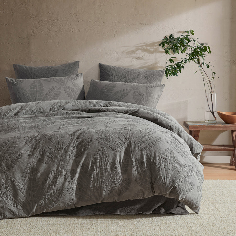 Platinum Logan and Mason Moana Charcoal Quilt Cover Set | My Linen