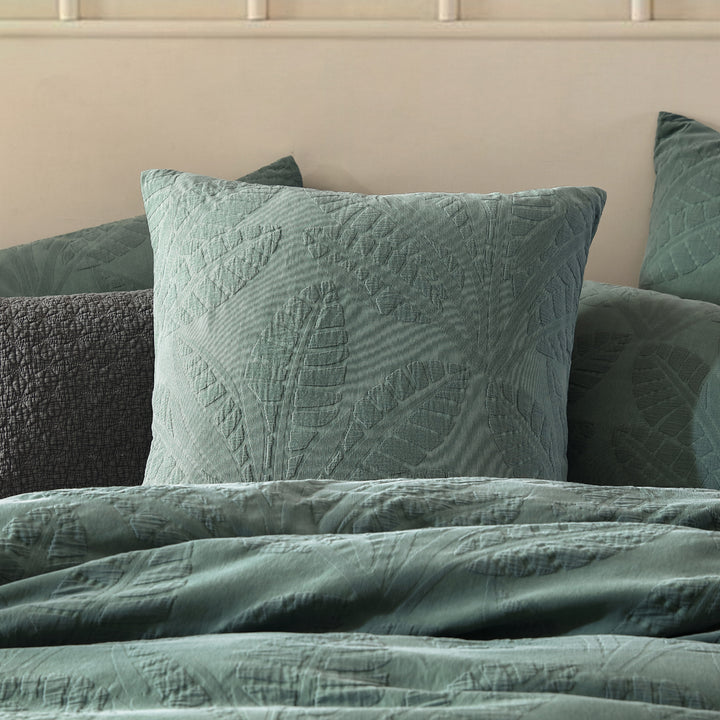 Platinum Logan and Mason Moana Cilantro European Pillowcase Lifestyle | My Linen
