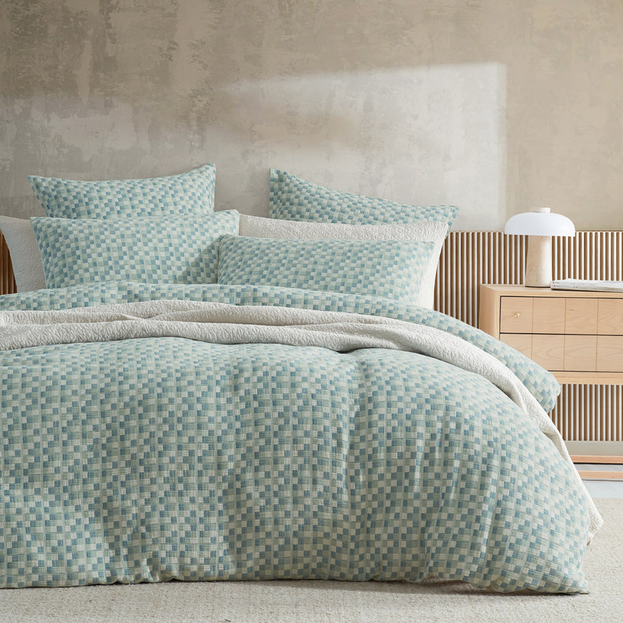 Logan and Mason Tessellate Aegean Quilt Cover Set | My Linen