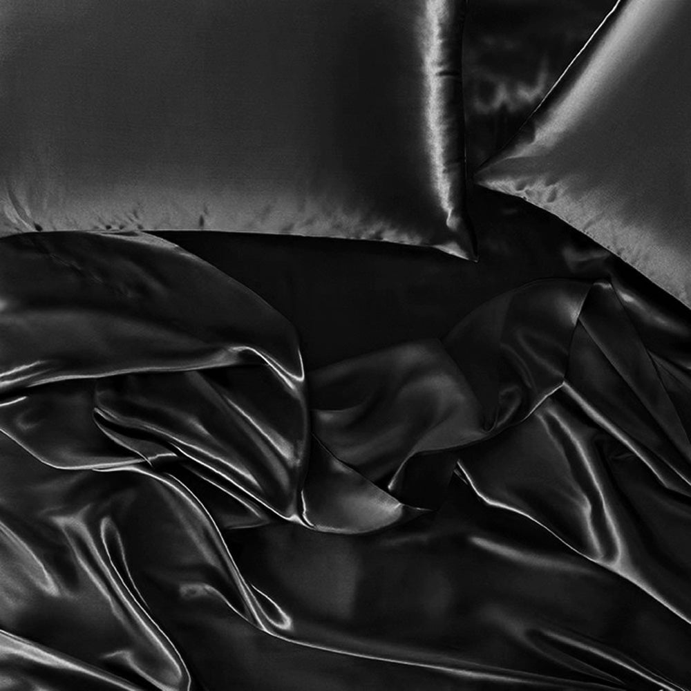 Satin Black Sheet Set by Mia Grace | King Single Bed | My Linen