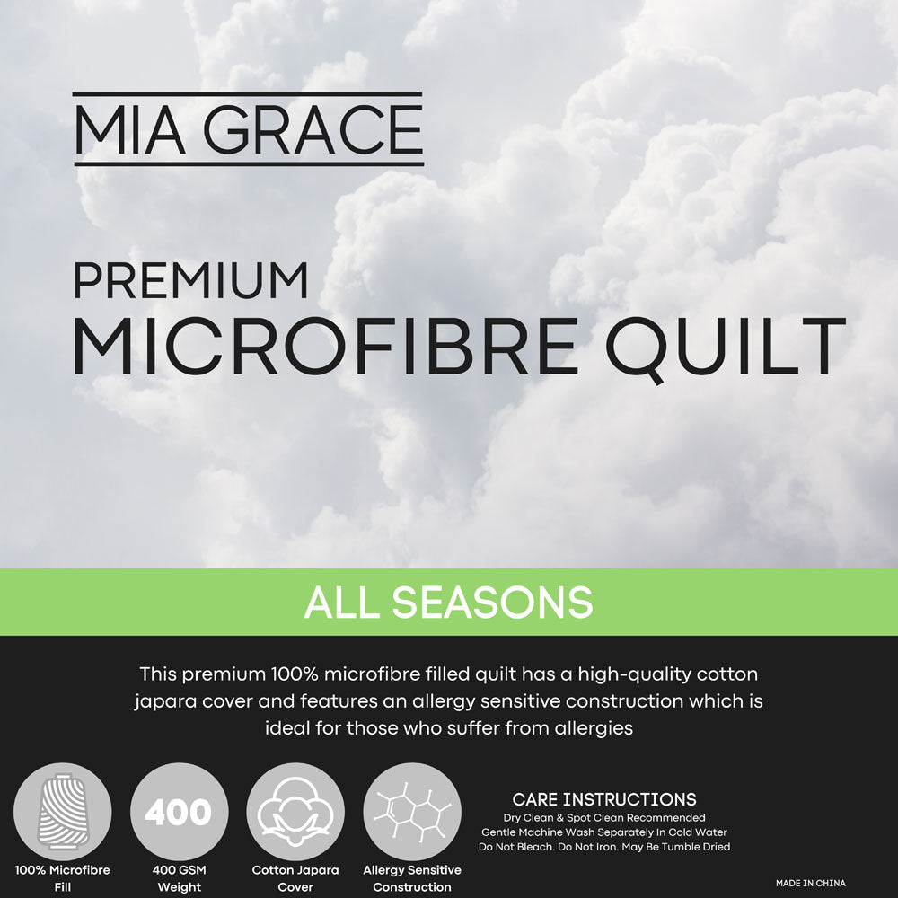 Premium 400GSM Microfibre All Seasons Quilt / Doona | King Bed