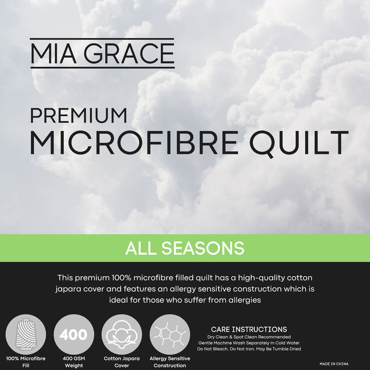 Premium 400GSM Microfibre All Seasons Quilt / Doona | King Bed