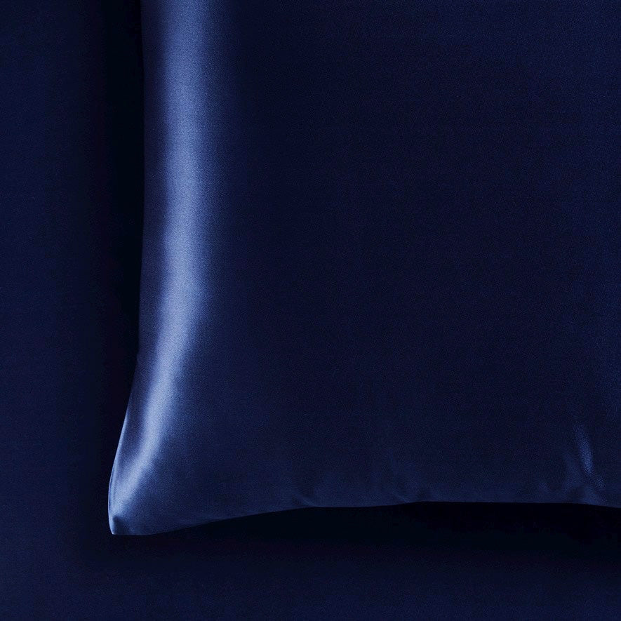 Satin Navy Standard Pillowcase | 2 Pack