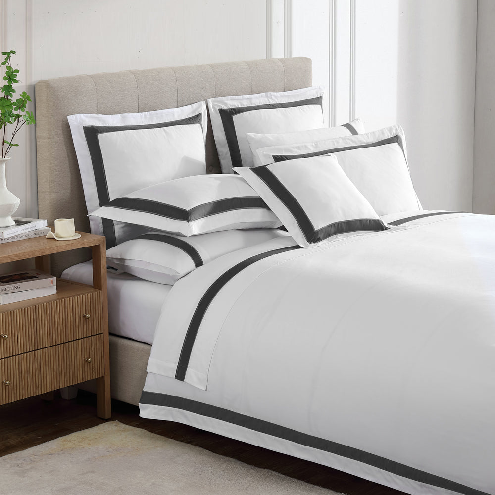 Private Collection Bentley Charcoal Quilt Cover Set Closeup | My Linen