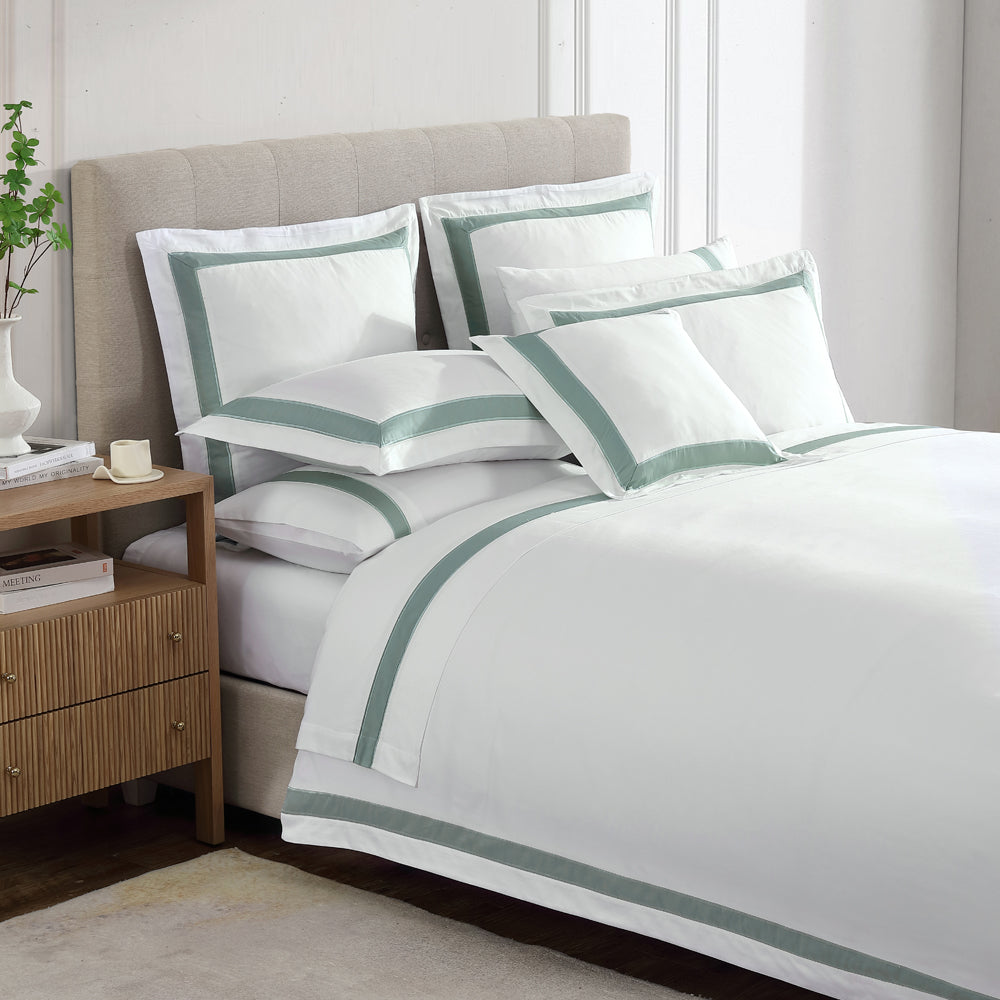 Private Collection Bentley Sage Quilt Cover Set Closeup | My Linen