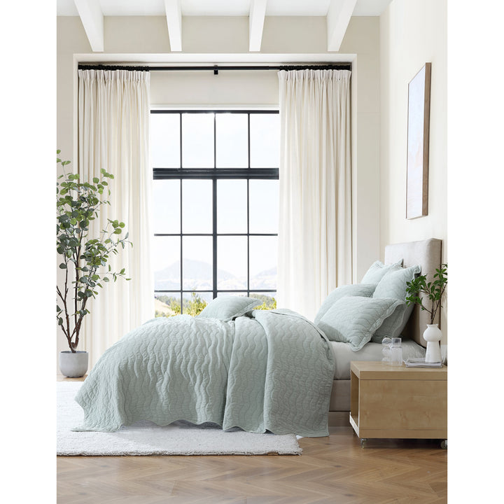 Private Collection Indiana Sage Coverlet Side | My Linen